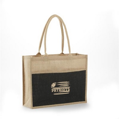 All Natural 2 Tone Jute Shopping Tote