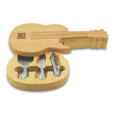 Bamboo Cheese Board Set - Guitar