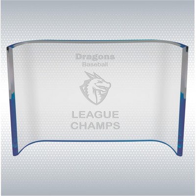 6" x 8" Blue Acrylic Crescent Award