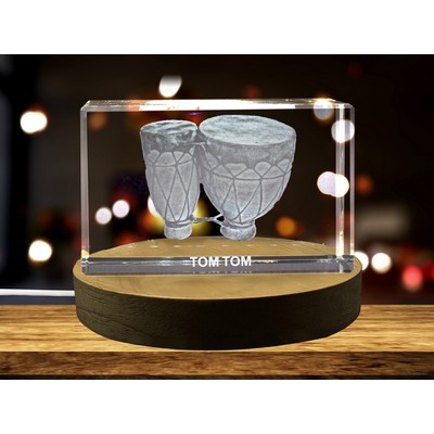 Tom Tom 3D Engraved Crystal Trophy Award