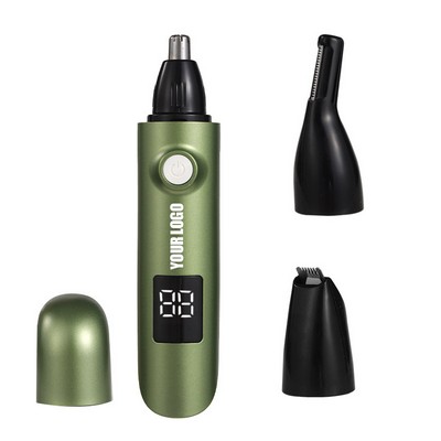 Digital charging electric nose hair trimmer, three in one digital display eyebrow trimmer, engraving