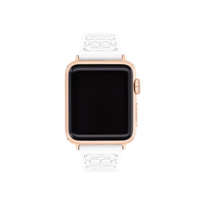 Coach® White Texture Apple Watch® Rubber Strap