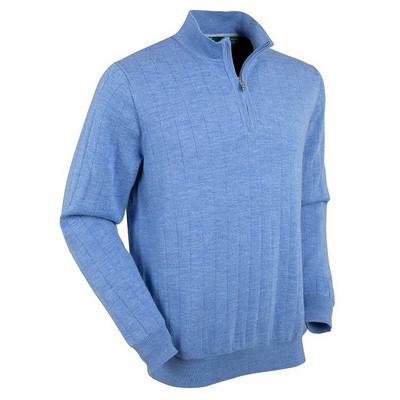 Bobby Jones Signature Merino Lined 1/4 Zip Mock Neck Wind Sweater
