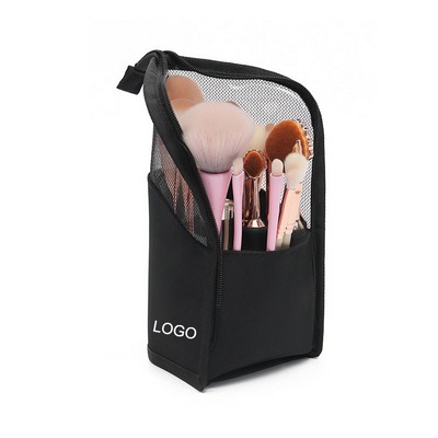 9 3/5" High Capacity PVC Travel Makeup Organizer/Brush Bag