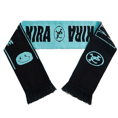 Custom Flat Knit Acrylic Scarf with Tassel - Multiple Sizes