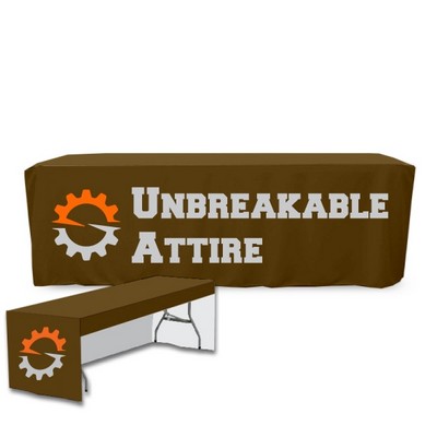 8' PolyPoplin™ 3 Sided Fitted Table Cover w/Full Cloth Dye Sublimation