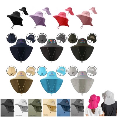 Outdoor Sun UV Protection Wide Brim Fishing Hat For Hiking Safari Gardening