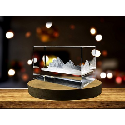 Sydney Opera House 3D Engraved Crystal Trophy Award w/LED Base