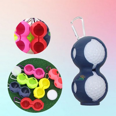 4'' Silicone Dual Golf Ball Holder with Carabiner Clip Low MOQ