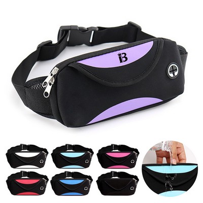 Outdoor Polyester Sports Waist Bag With Earphone Port