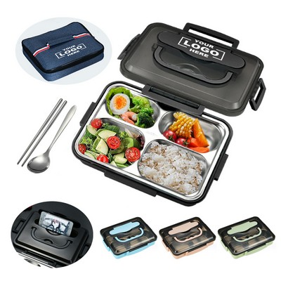 Stainless Steel Bento Box w/Utensils & Insulated Bag