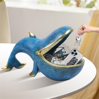 Desktop Decoration Of A Large Mouth Whale Statue