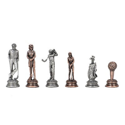 Golf Chess Pieces - Pewter - King measures 3.1"