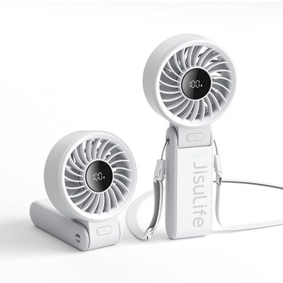 Handheld Fan , Powerful Portable Fan with LED Display,[19.5Hrs Max Cooling]5000mAh,3-IN-1 Desk Fan