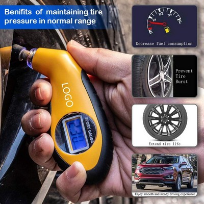 Yellow Digital Tire Pressure Gauge