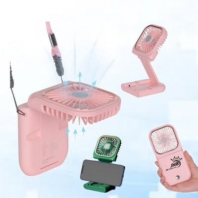 Foldable Handheld Fan with Phone Holder