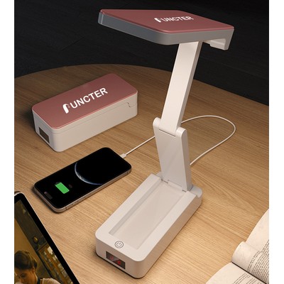 Eye Caring Dimmable Desk Lamp Time Display Foldable Night Light For Home Office With Power Bank