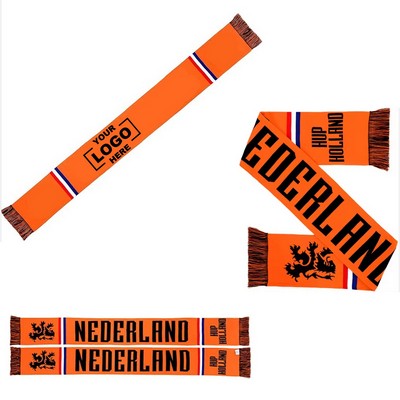 Tailor Made Jacquard Acrylic Knit Scarf for Winter Sports Team Fans, Great for Football & Soccer