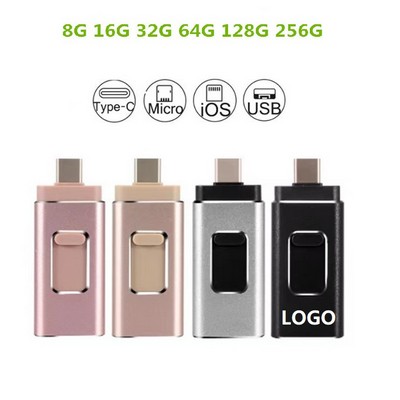 4" 1 OTG USB Flash Drive 3.0 External Storage -- 128G