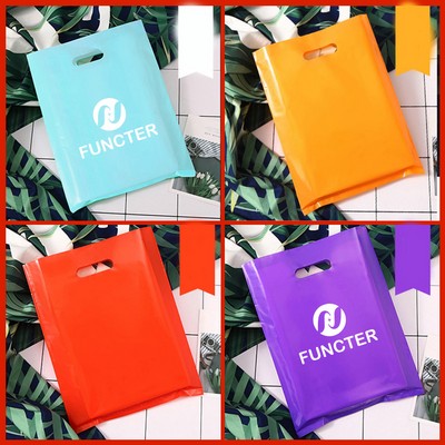 9"x12" 2.4mil Merchandise Bag W/ Die Cut Handle for Boutique Bag Shopping Clothes Packaging Bag