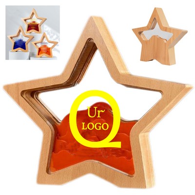 Acrylic Star Shape Award With Wooden Frame
