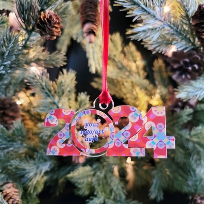 Custom Printed Acrylic Horizontal 2024 Ornament