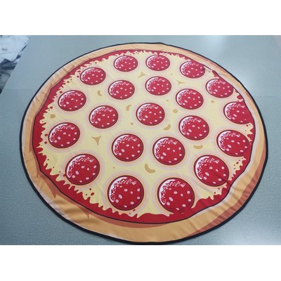 63 x 63" Pizza Shape Custom Shape Towel Soft Microfiber Beach Towels - One Side Printing