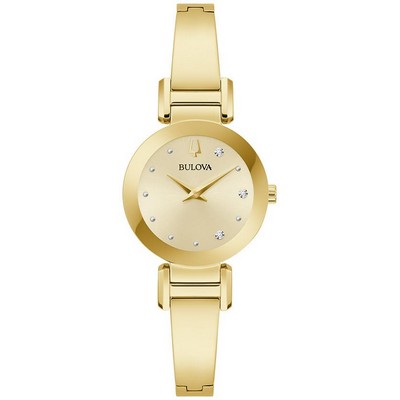 Bulova Watches Ladies' Marc Anthony Modern Stainless Steel Bangle Watch, Champagne Dial
