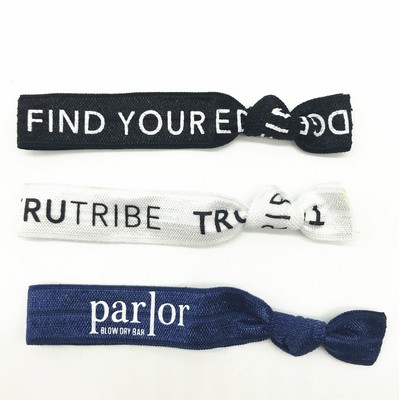 Elastic Knotted Hairties 2 Color Imprint