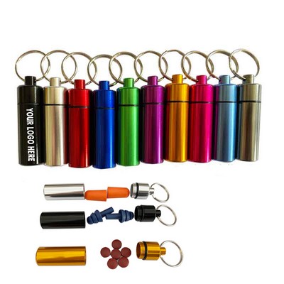 Durable Pill & Earplug Storage Bottle Container Keychain