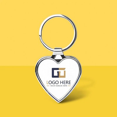 Heart Shape Stainless Steel Keychain With Photo