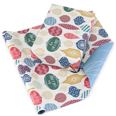 Retro Ornaments Reversible Wrapping Paper (28"x20")
