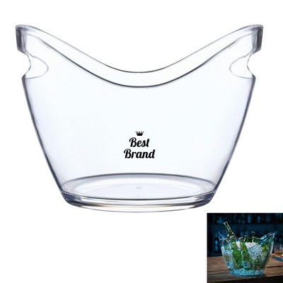 Plastic Transparent Beer Ice Bucket With Handle