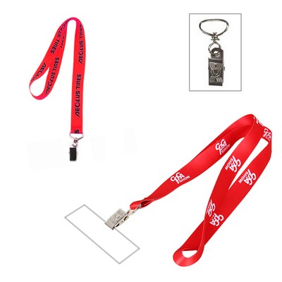 Silk Screen Printed Polyester Lanyard with Clip