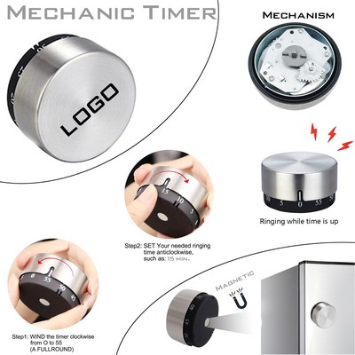 Various Round Mechanical Countdown Clock Timer Alarm 60 Mins