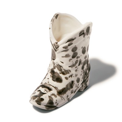 Nashville Cowboy Boot Candle With Black Splatter Finish - Palo Santo Suede