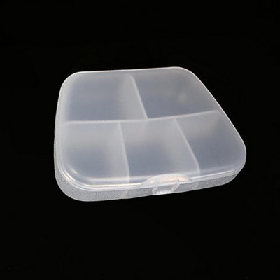 5 Compartment Pill Case Tablet Box with Trapezoid Design