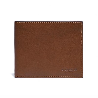 COACH® Mens Sport Leather 3-In-1 Wallet - Saddle