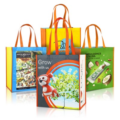 Recycled Full-Color Printed Laminated RPET Custom Promotional Bag (13"x15"x8")