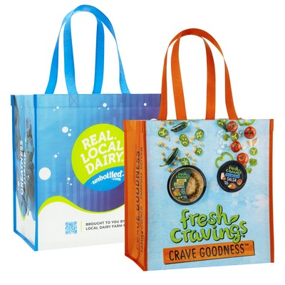 150g Recycled Full-Color Printed Laminated RPET Tote Bag (12"x13"x8")
