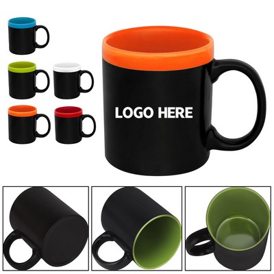 11 oz Stylish Dual - tone Matte Ceramic Coffee Cups