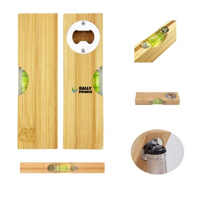 Bamboo Level With Bottle Opener