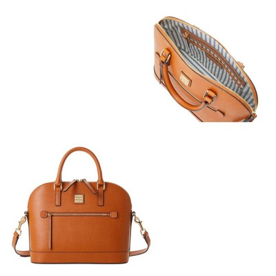 Dooney & Bourke Natural Saffiano Domed Zip Satchel