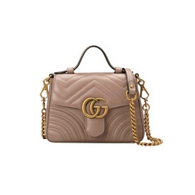 Gucci Gg Marmont Small Rose Top Handle Bag