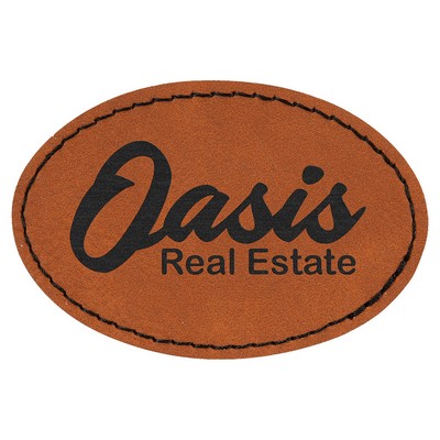Oval Leatherette Patch with Adhesive
