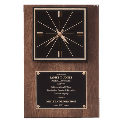 American Walnut Quartz Clock w/ Plate