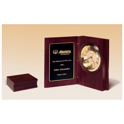 Hand Rubbed Mahogany Finish Book Clock