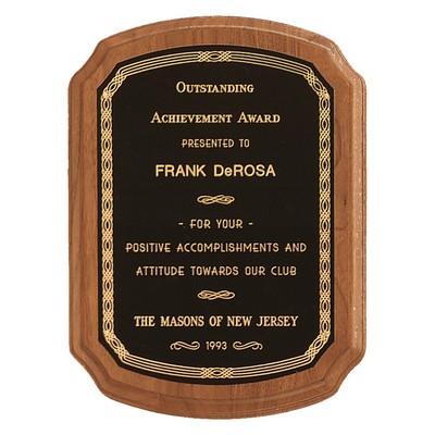 American Walnut Plaque w/ Border Brass Plate