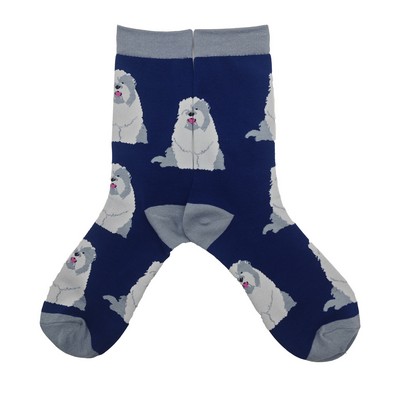 Jacquard Cotton Crew Socks