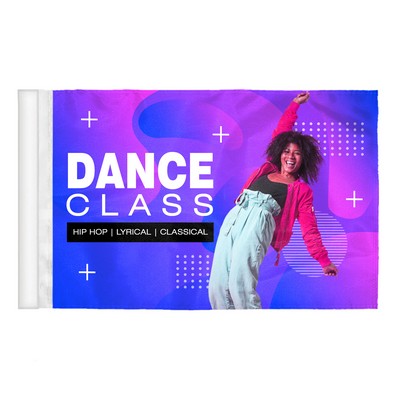 6" x 9" Digital Printed Antenna Flags with Clip - wPoly 1 Ply